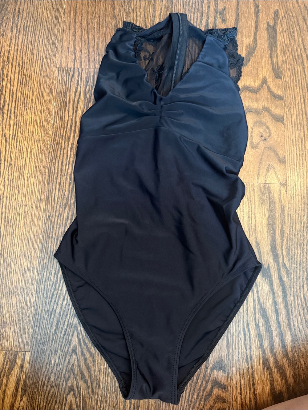 Ballet Rosa  Black Lace-Back Leotard. Youth 12
